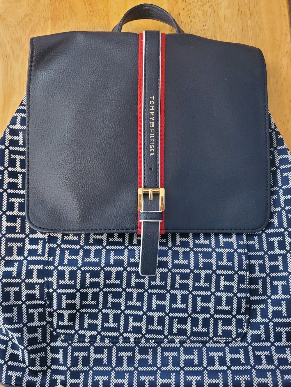 Tommy Hilfiger Navy Snap Backpack